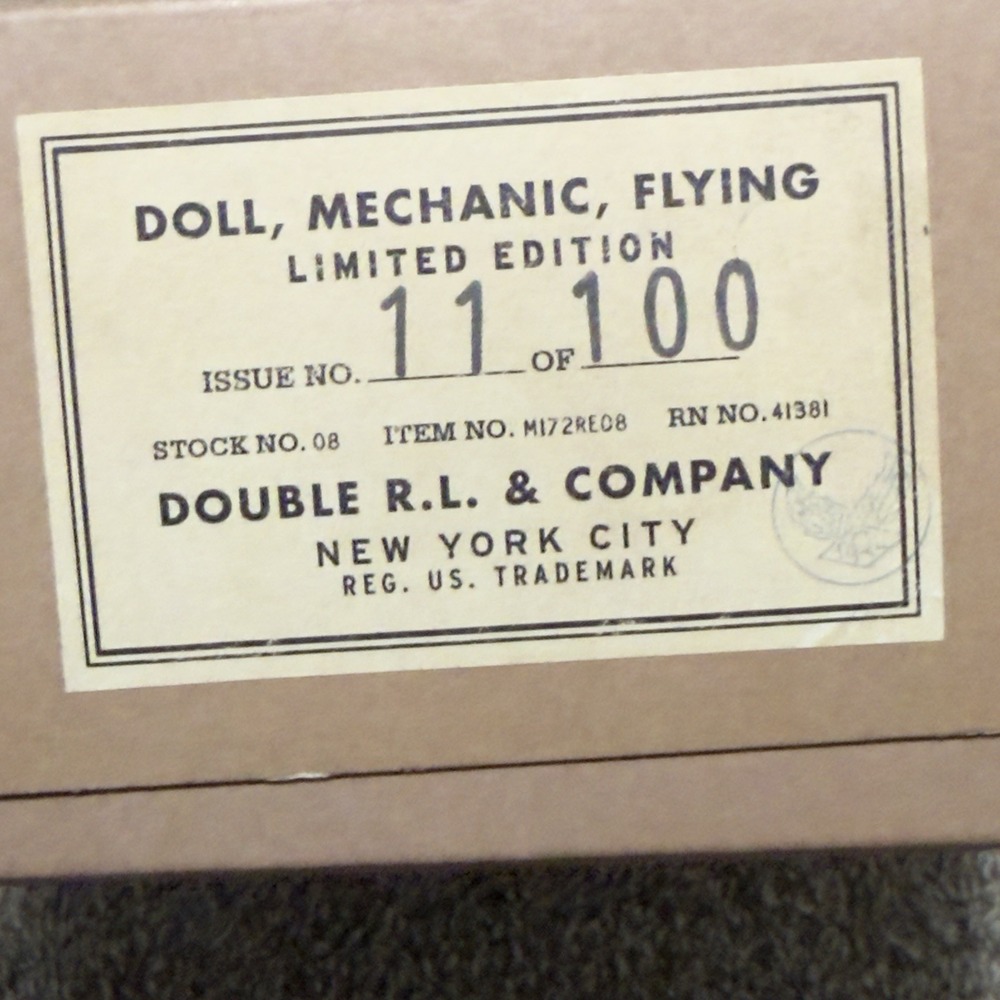 RRL Ralph Lauren Limited-Edition Mechanic Doll -RARE 11/100 NIB - Picture 2 of 7